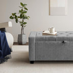 GRAINELL Storage Ottoman Bench, Upholstered Tufted Bedroom Bench - Image 4