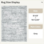 Soalmost Washable Area Rug 8x10 Large Soft Grey Rugs - Image 6