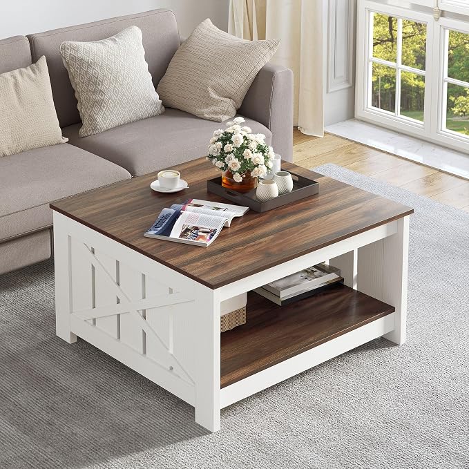 Coffee Table Farmhouse Coffee Table by YITAHOME