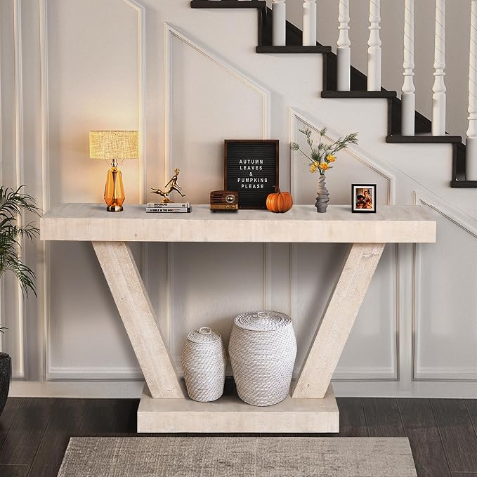 60" Wood Console Table for Entryway Bench - Image 3