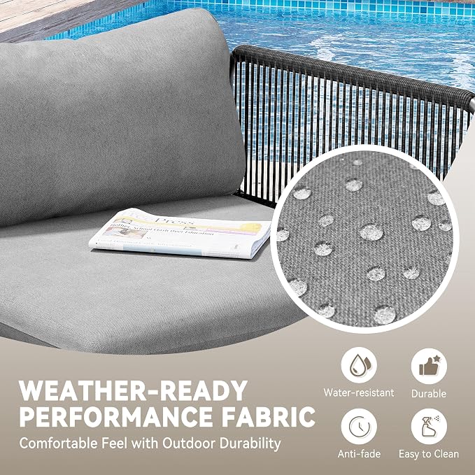 Crestlive Products Outdoor Oversized Loveseat Set, Patio Conversation Sets - Image 7