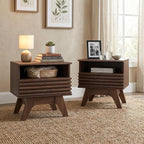 AODK 18.9" Wide Fluted Nightstand Set of 2, End Table by AODK