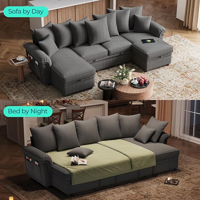 LINSY HOME Oversized Sectional Sleeper Sofa - Image 3