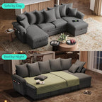 LINSY HOME Oversized Sectional Sleeper Sofa - Image 3