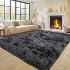 Super Fluffy Area Rug for Living Room 5x7, Shaggy Carpet, Dark Grey | Modern - Image 3