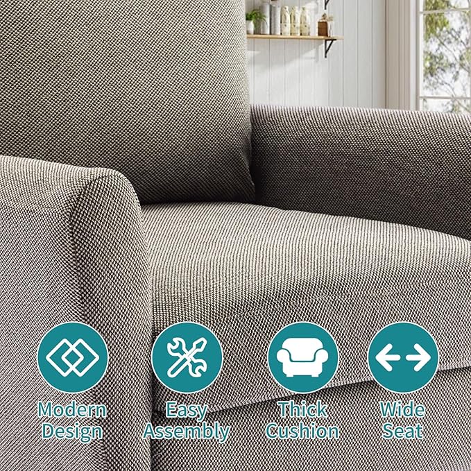 OLIXIS Comfy Accent Chair for Living Room Bedroom and Waiting Room, Upholstered - Image 3