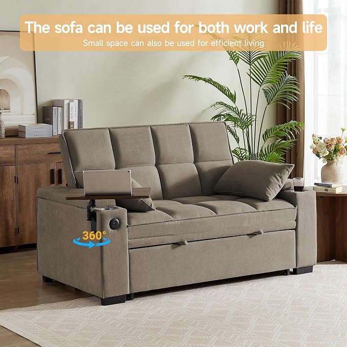 hansones ​66" Multi-Functional Pull-Out Sofa Bed - Image 6