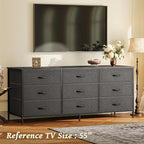 Huuger 9 Drawer Dresser, 55 Inch TV Stand - Image 2