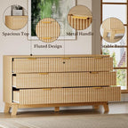 BORNOON Fluted 7 Drawer Dresser, 47.2" Wide Modern Boho Chest of Drawers - Image 5