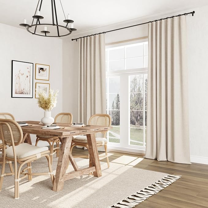 100% Blackout Linen Curtains for Bedroom 84 inches Long, Thermal Insulated Room - Image 8