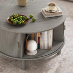 Coffee Table and TV Stand Set of 2, Round Center Table - Image 6
