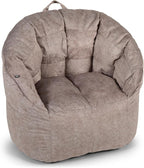 Big Joe Milano w/ Vibe Vibrating Massage Bean Bag Chair, Lunar Gray Hyde by BigJoe