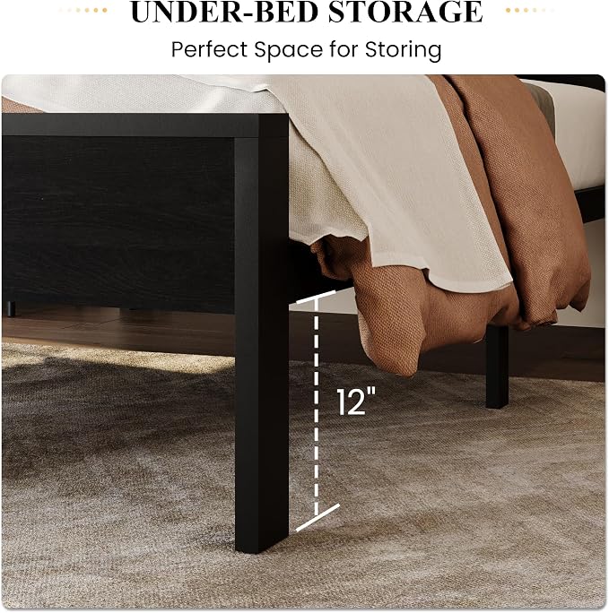 SHA CERLIN 14 Inch Twin Size Metal Platform Bed Frame - Image 4