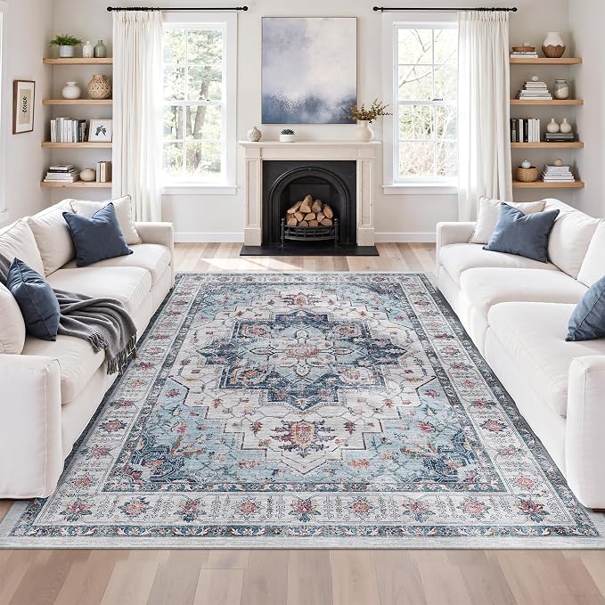 5x7 Area Rugs for Living Room, Large Washable Rug, Dining Room, Low Pile - Image 4