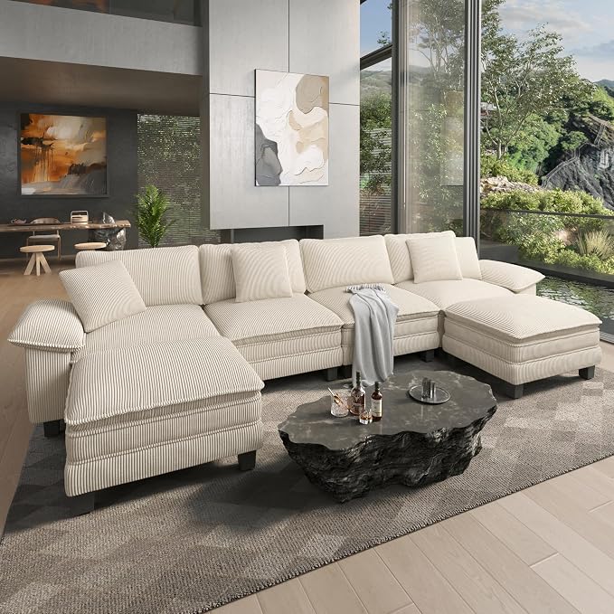 HERA'S HOUSE 158" Modular Sectional Sofa, Oversized U Shaped Couches by HERASHOUSE