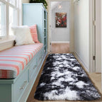 Runner Rugs for Bedroom Living Room, Fluffy 2x6 Black and White Area Rug | Soft - Image 7