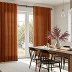 Rust Linen Curtains for Living Room 120 Inches Long Light Filtering Semi Sheer - Image 8