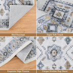 HEBE Boho Kitchen Rugs Set of 3, Non Slip Washable Kitchen Mats - Image 4