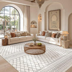 cotiled Boho 9x12 Area Rug for Living Room: Large Moroccan Washable Rug | Solve - Image 4