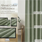 Sage Green Pinch Pleated Linen Light Filtering Curtains 80 Inches Long | Semi - Image 4