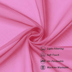 Chyhomenyc Hot Pink Sheer Curtains 45 Inch Long 2 Panels, Light Filtering Short - Image 2