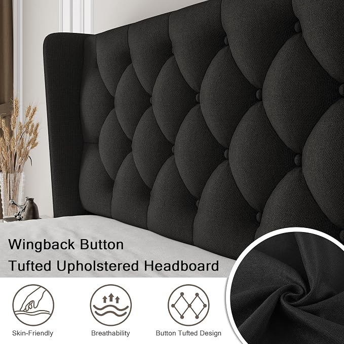 Einhomn Black Platform Bed Frame Full Size - Image 3