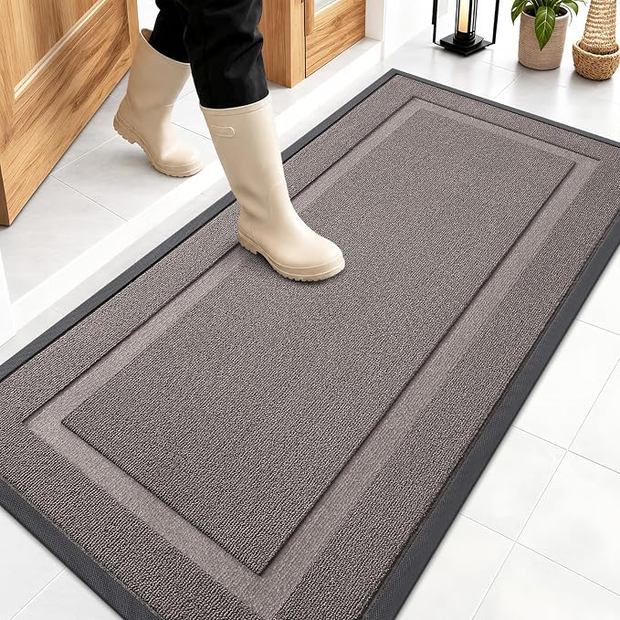 OLANLY Front Door Mat Outside 47x23, All-Season Heavy-Duty Rubber Doormat | by OLANLY