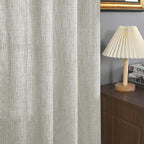 YoungsTex Linen Curtains 54 Inch Length Light Grey Textured Curtains - Image 7