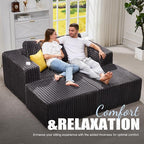 Hobestluk Modular Sectional Sofa Memory Foam Couch Sofa Bed Loveseat - Image 3