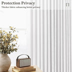 84 Inches Pinch Pleated White Linen Light Filtering Boho Curtains 2 Panels | - Image 6