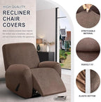 ANARACHON Leather Look Recliner Chair Covers, 4-Pieces Stretch Recliner Cover - Image 5