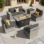 ovios 7 Pieces Patio Furniture Set, Outdoor Wicker Sectional Sofa by OVIOS