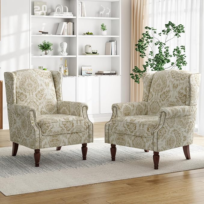 Pia Ricco High Back Floral Accent Chair - Image 5