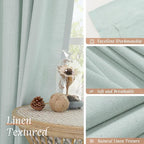 Light Blue Linen Curtains 72 inch Length - Image 7