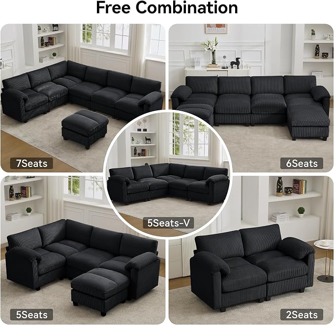114'' V-Shaped Sectional Cloud Couch - Image 7