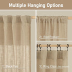 Linen Semi Sheer Curtains 48 Inch - Image 3