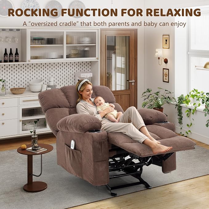Massage Rocking Recliner Chair, Ergonomic Recliners Sofa - Image 8