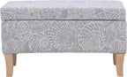 Linon Stone Upholstered Storage Stephanie Ottoman - Image 7