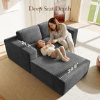 Vesgantti 80" Modular Sectional Sofa, Corduroy Cloud Couch - Image 5