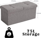 Storage Ottoman Bench Foldable Seat Footrest Shoe Bench End of Bed Storage - Image 3