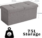 Storage Ottoman Bench Foldable Seat Footrest Shoe Bench End of Bed Storage - Image 3