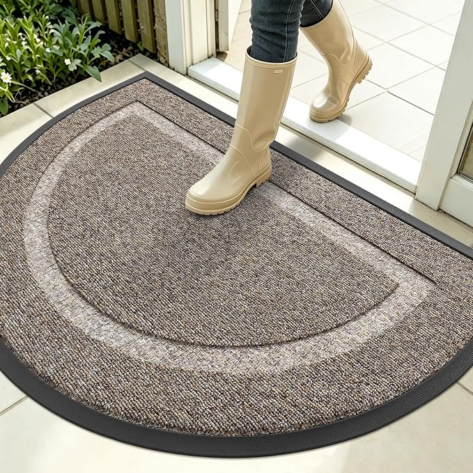 OLANLY Half Circle Front Door Mat Outside 35x23 All-Season Rubber Doormat | by OLANLY