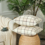Stellhome Pack of 2 Fall Linen Buffalo Check Decorative Throw Pillow Covers - Image 2
