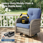 Weaxty Outdoor Swivel Rocker Patio Chairs, 3 Pieces Patio Furniture Set - Image 6