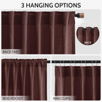 Reddish Brown Linen Curtains 84 Inch Length 2 Panels Set - Image 3