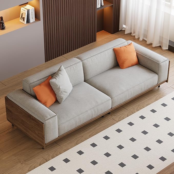 82.67" Mid-Century Modern 3-Seater Fabric Sofa Couch - Image 4