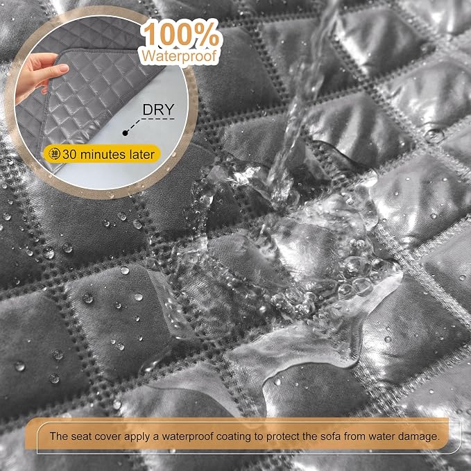 HDCAXKJ 100% Waterproof Reclining Sectional Couch Covers L Shape Recliner Sofa - Image 3