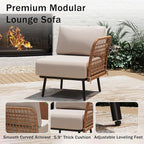 6-Piece Patio Conversation Set, Outdoor Sectional Sofa Modular Wicker Furniture - Image 5