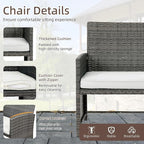 4 Piece Patio Ratten Set Outdoor Furniture Set Wicker Conversation Set - Image 4