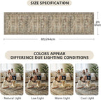 2x8 Hallway Runner Rug, Washable Vintage Retro Long Runner Rugs - Image 2